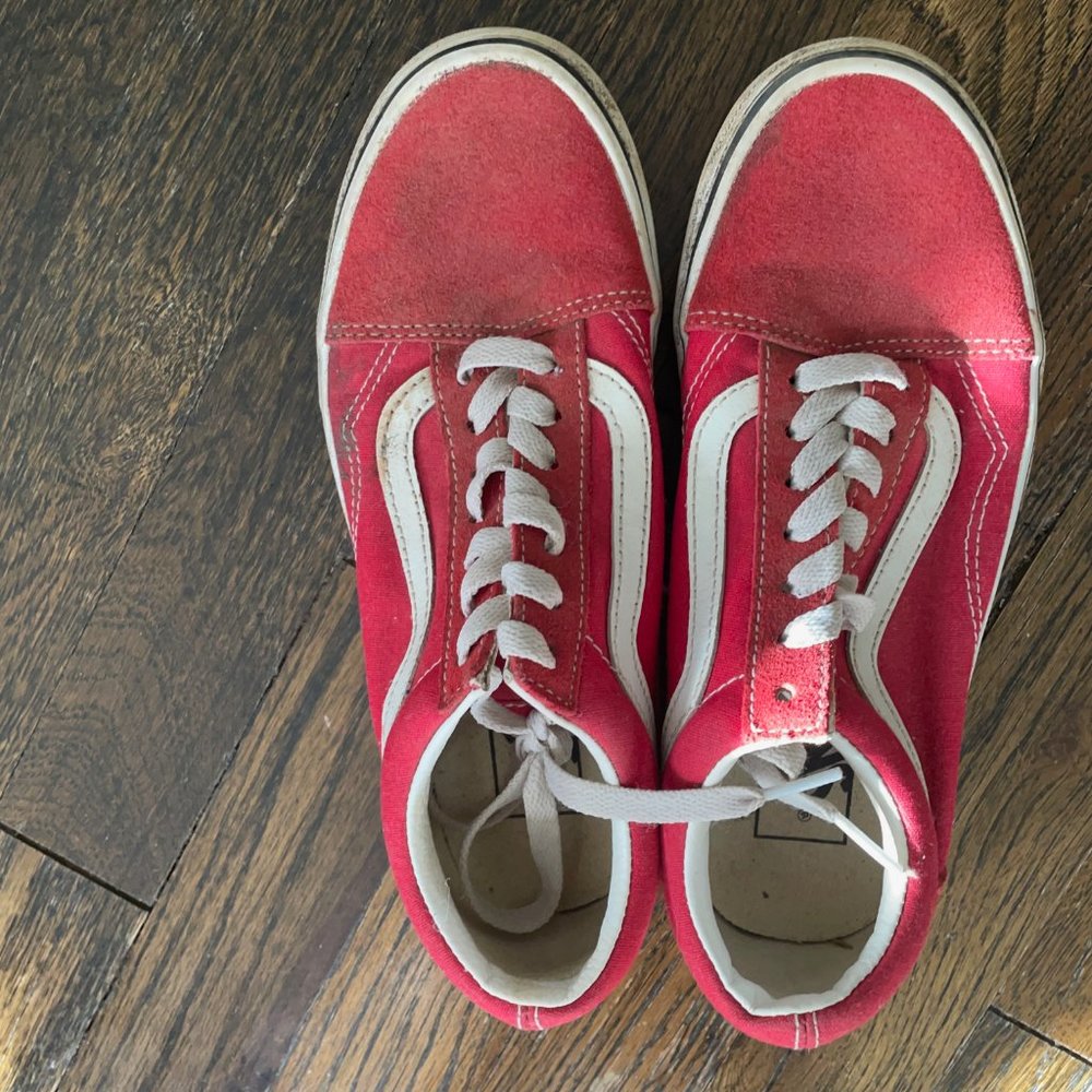 Vans Old Skool Shoe Red Sz. 6 Womens. Sz 4.5 Boys